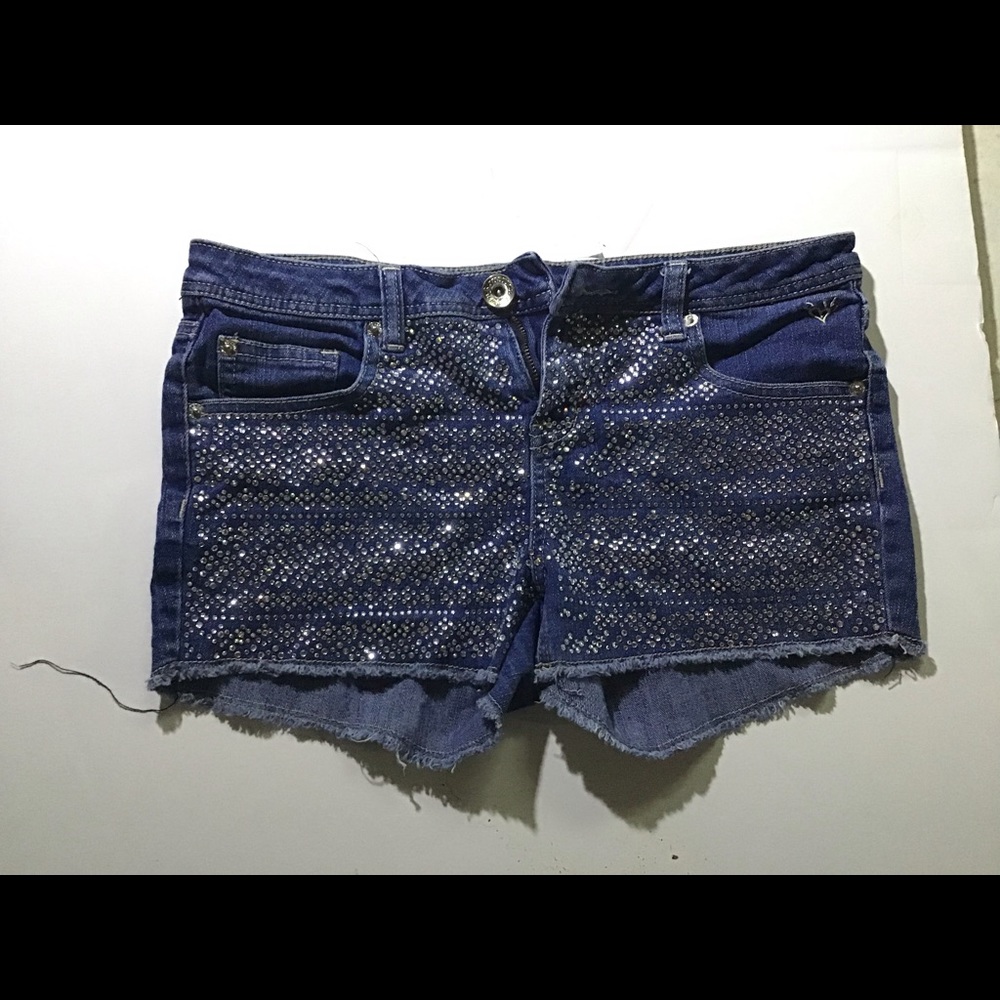 Juniors Jean Shorts Rhinestoned